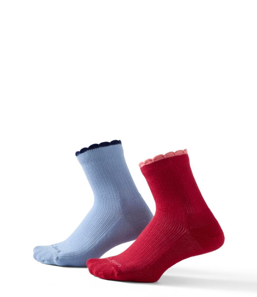 Women's Scalloped Edge Micro Crew Socks, 2-Pack - US 1491