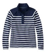 Women's Peaks Island Button Mockneck, Stripe - US 5968