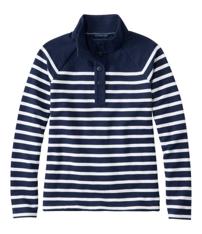 Women's Peaks Island Button Mockneck, Stripe - US 5968