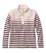 Women's Peaks Island Button Mockneck, Stripe - US 3490
