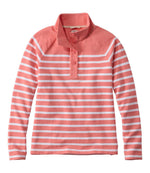 Women's Peaks Island Button Mockneck, Stripe - US 9436