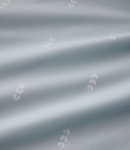 Sunwashed Percale Sheet Collection, Stamped Leaf Print - US 9891