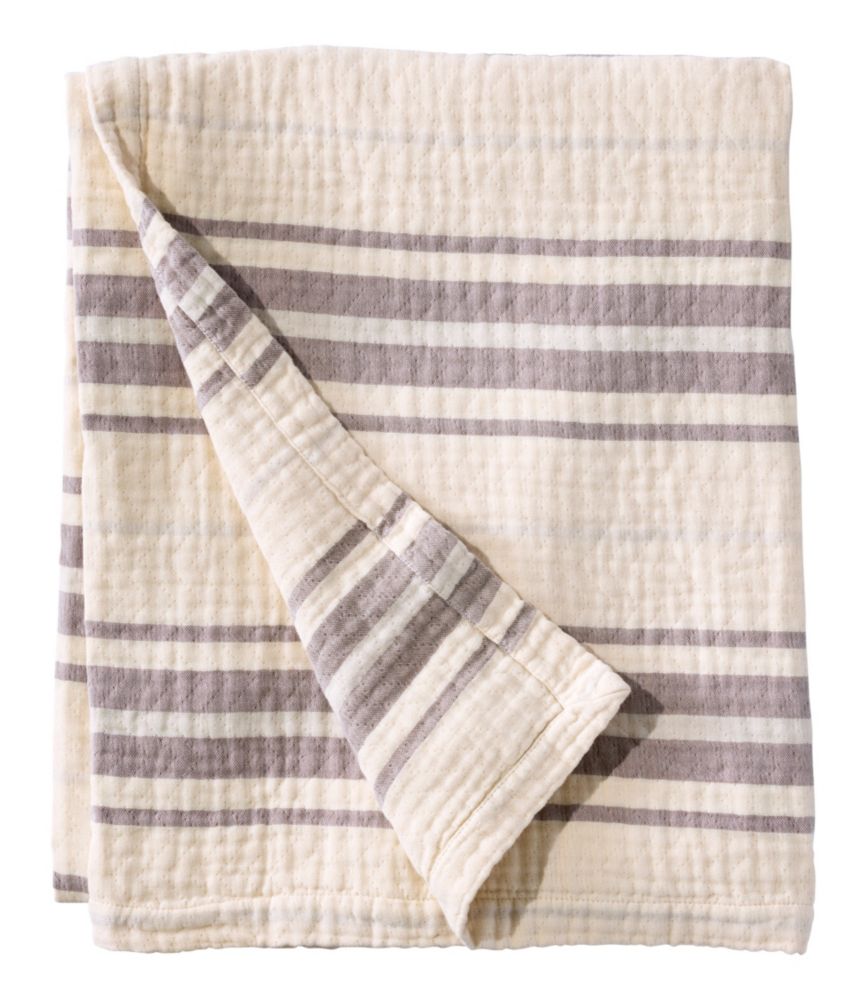 Lightweight Cotton Gauze Throw, Stripe - US 3123