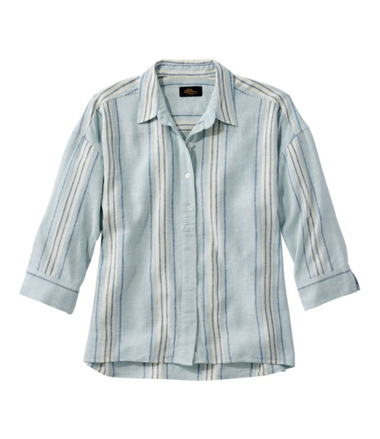 Women's Signature Linen-Blend Button-Front Shirt, Three-Quarter-Length Sleeve - US 1827