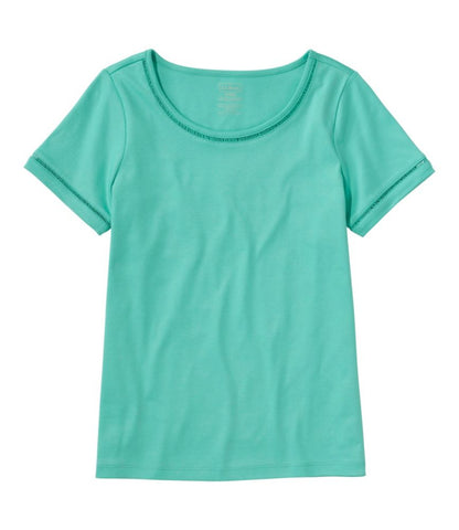 Women's Pima Cotton Tee, Short-Sleeve Jewelneck - US 4937