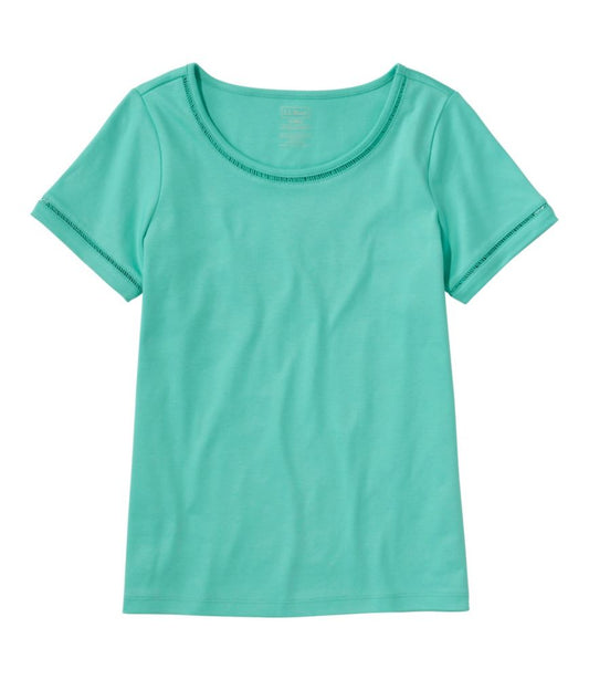 Women's Pima Cotton Tee, Short-Sleeve Jewelneck - US 4937