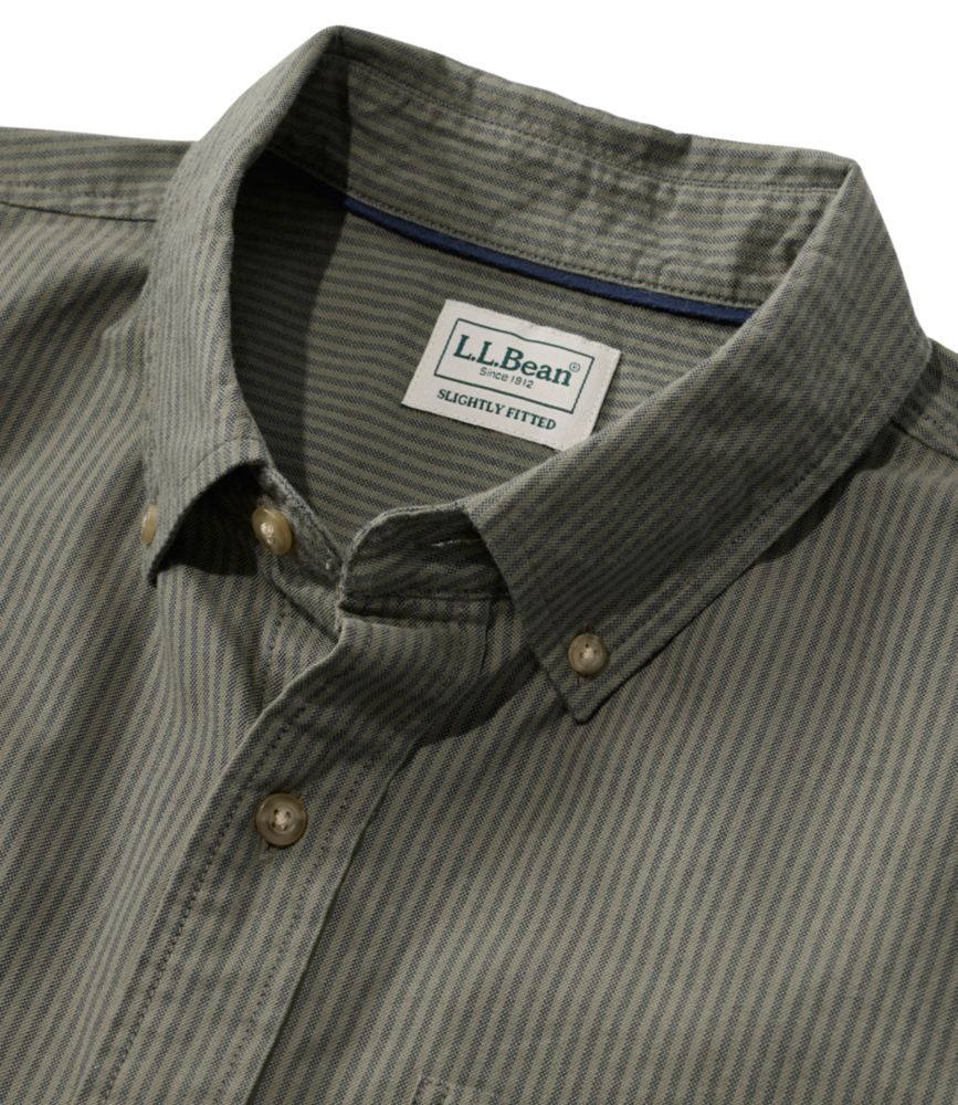 Men's Sunwashed Oxford Shirt, Slightly Fitted Untucked Fit, Stripe - US 8363
