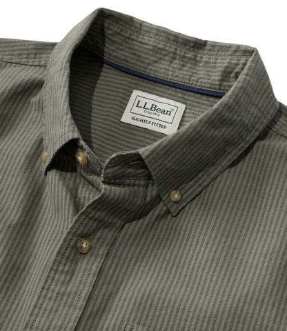 Men's Sunwashed Oxford Shirt, Slightly Fitted Untucked Fit, Stripe - US 8363