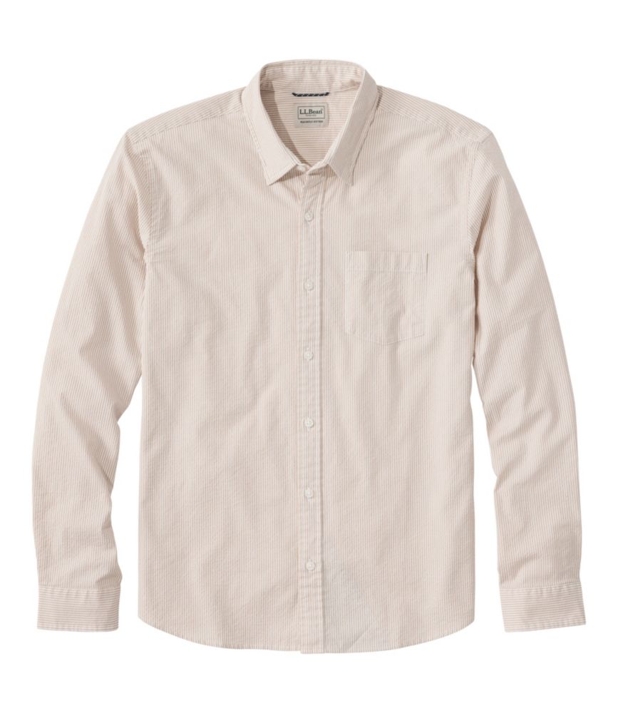 Men's Comfort Stretch Performance® Seersucker Shirt, Long-Sleeve, Slightly Fitted Untucked Fit, Stripe - US 7834