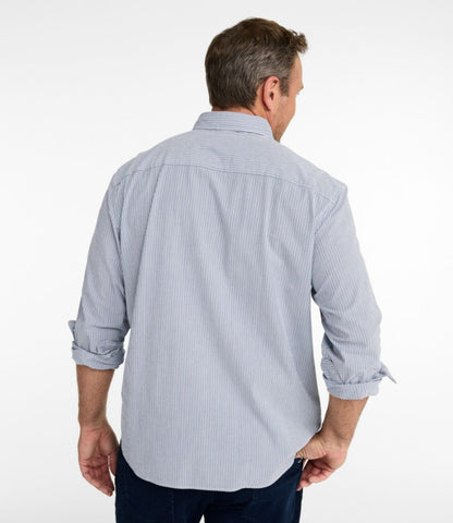 Men's Comfort Stretch Performance® Seersucker Shirt, Long-Sleeve, Slightly Fitted Untucked Fit, Stripe - US 6594