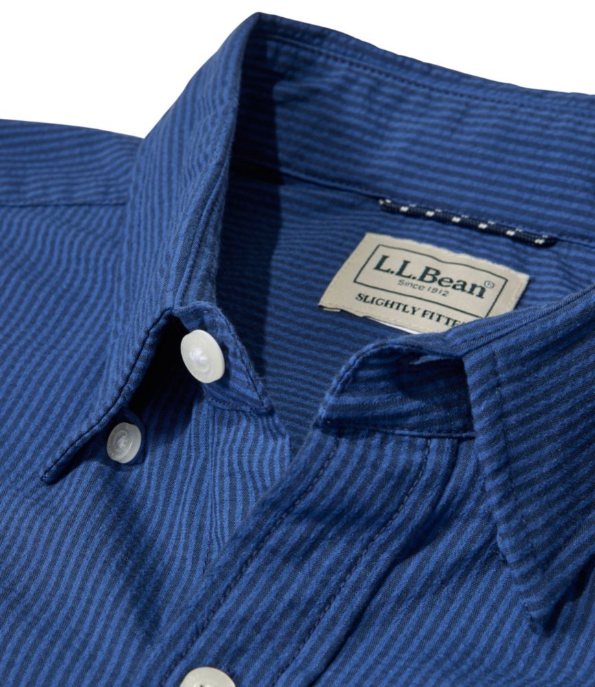 Men's Comfort Stretch Performance® Seersucker Shirt, Long-Sleeve, Slightly Fitted Untucked Fit, Stripe - US 8314