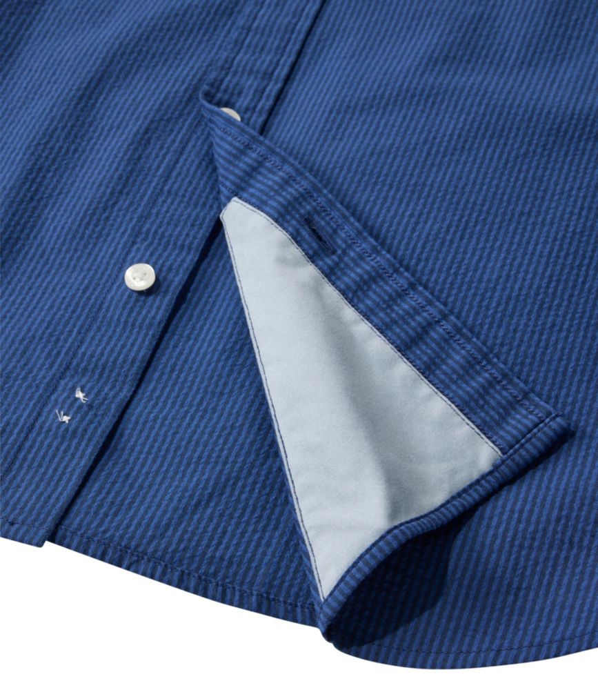 Men's Comfort Stretch Performance® Seersucker Shirt, Long-Sleeve, Slightly Fitted Untucked Fit, Stripe - US 8314