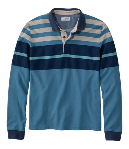 Men's Casco Bay Rugged Polo, Long-Sleeve, Stripe - US 9727