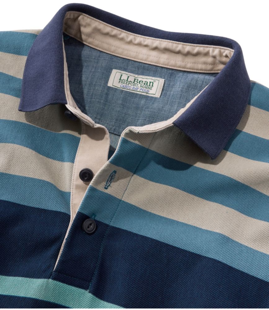 Men's Casco Bay Rugged Polo, Long-Sleeve, Stripe - US 9727