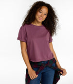 Women's Sunwashed Tee, Short-Sleeve Cropped Boxy Crewneck - US 4814