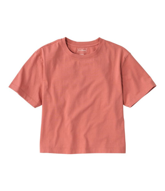 Women's Sunwashed Tee, Short-Sleeve Cropped Boxy Crewneck - US 2695