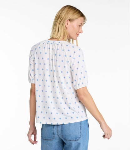 Women's Camden Hills Tee, Elbow-Sleeve Button-Front Shirt Print - US 7654