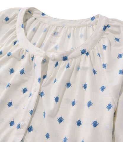 Women's Camden Hills Tee, Elbow-Sleeve Button-Front Shirt Print - US 7654