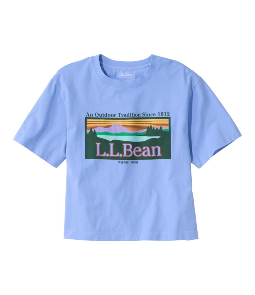 Women's Sunwashed Tee, Short-Sleeve Cropped Boxy Crewneck Logo - US 5190