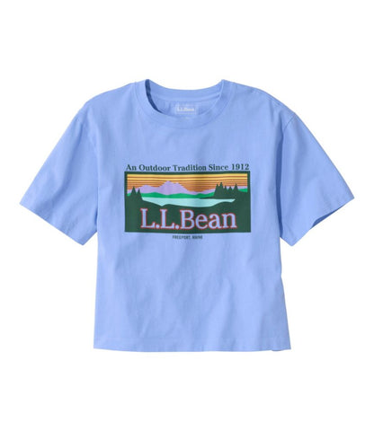Women's Sunwashed Tee, Short-Sleeve Cropped Boxy Crewneck Logo - US 5190