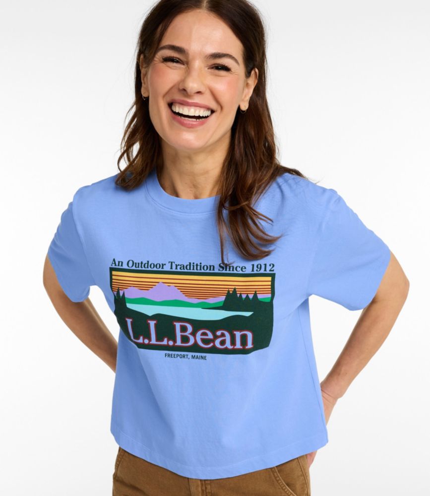 Women's Sunwashed Tee, Short-Sleeve Cropped Boxy Crewneck Logo - US 5190