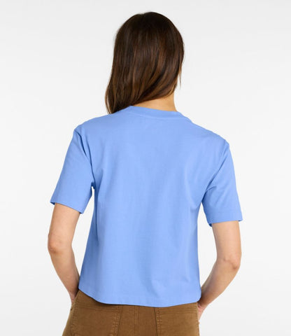 Women's Sunwashed Tee, Short-Sleeve Cropped Boxy Crewneck Logo - US 5190