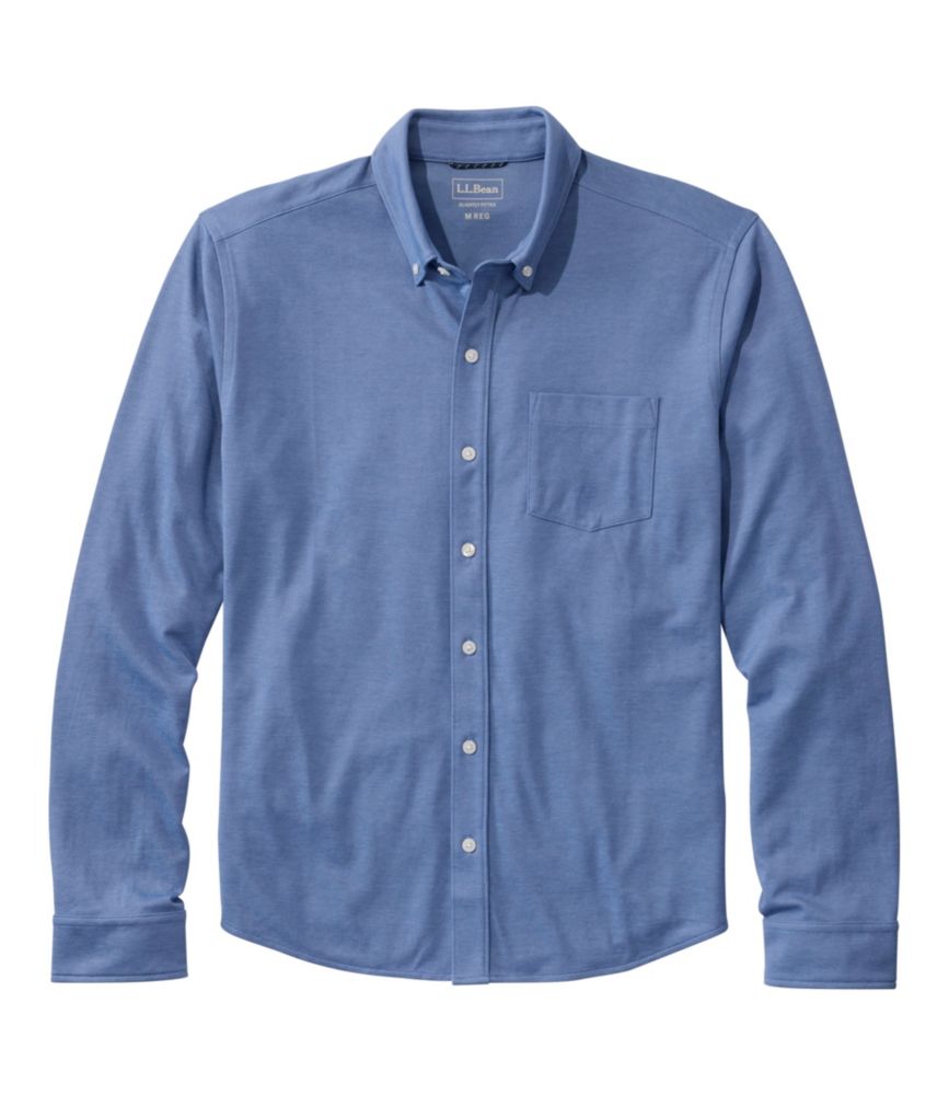 Men's Comfort Stretch Performance® Button-Front Knit Shirt, Long-Sleeve - US 1722