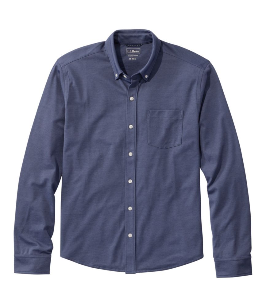 Men's Comfort Stretch Performance® Button-Front Knit Shirt, Long-Sleeve - US 9842