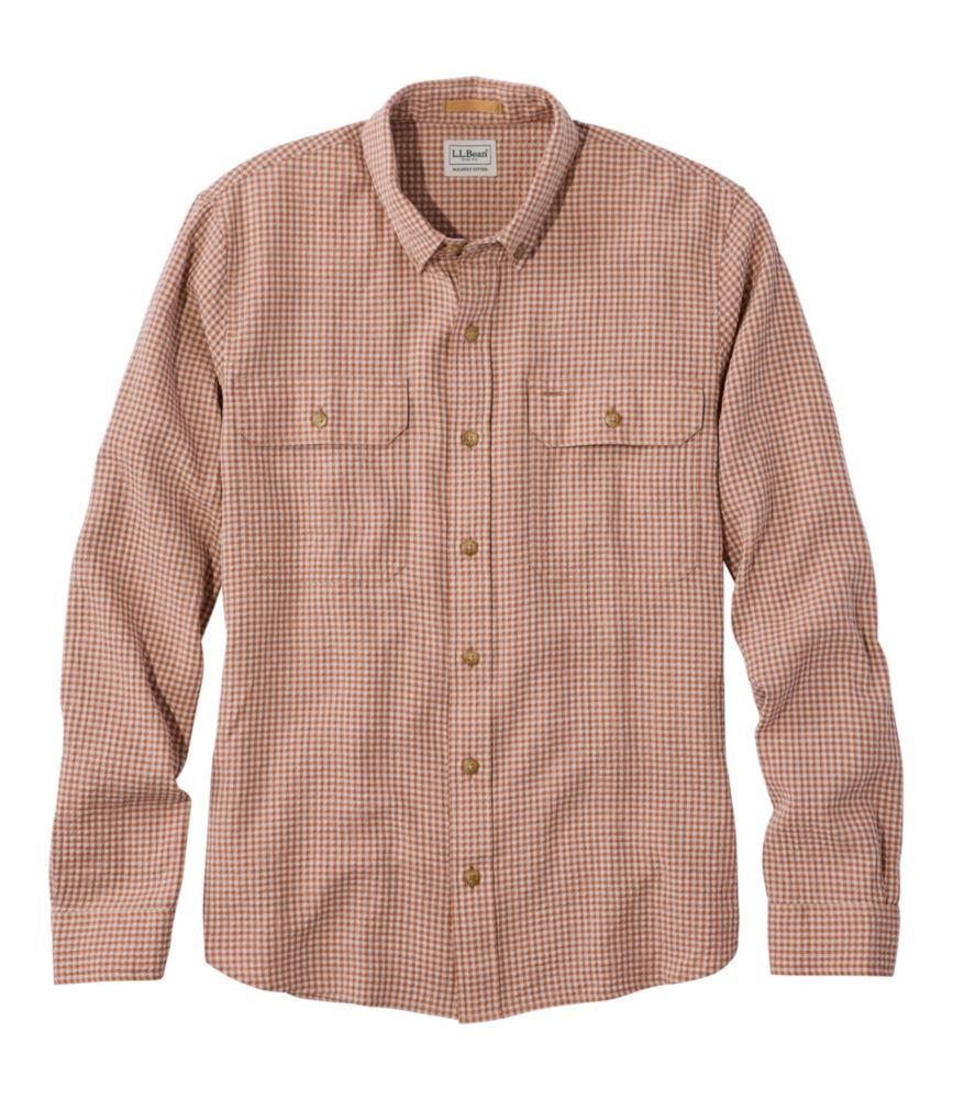 Men's Sunwashed Textured Shirt, Slightly Fitted, Plaid - US 2351