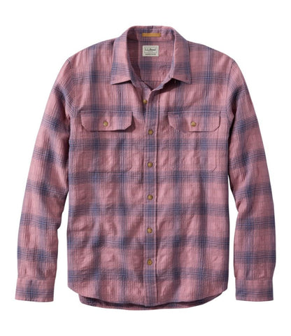 Men's Sunwashed Textured Shirt, Slightly Fitted, Plaid - US 4094