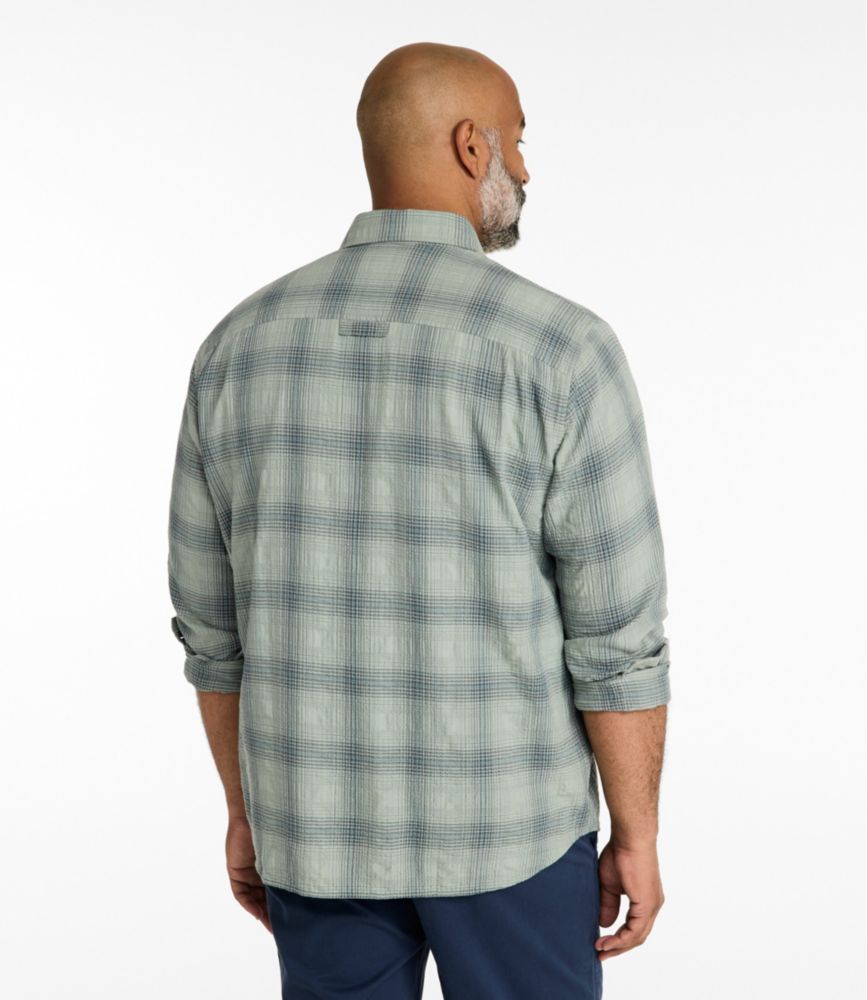 Men's Sunwashed Textured Shirt, Slightly Fitted, Plaid - US 9371