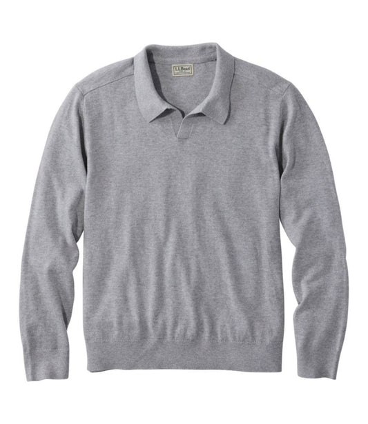 Men's All Seasons Cotton Blend Sweater, Long-Sleeve Polo - US 9794