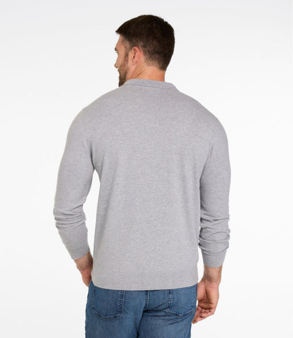 Men's All Seasons Cotton Blend Sweater, Long-Sleeve Polo - US 9794