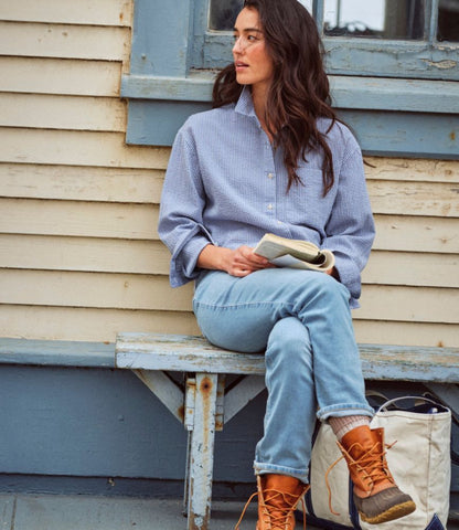 Women's Sunwashed Textured Big Shirt - US 0737