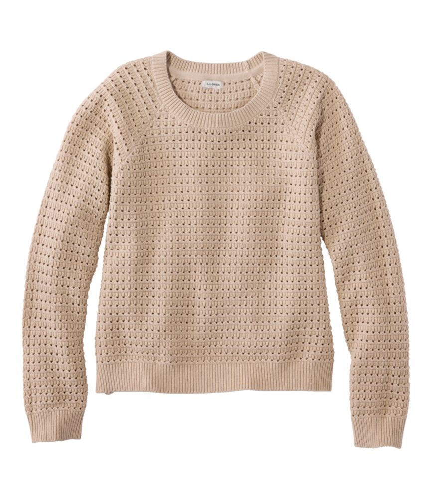Women's Sunwashed Openwork Sweater, Crewneck - US 5396