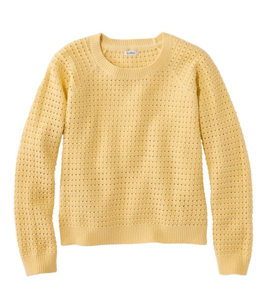 Women's Sunwashed Openwork Sweater, Crewneck - US 7136