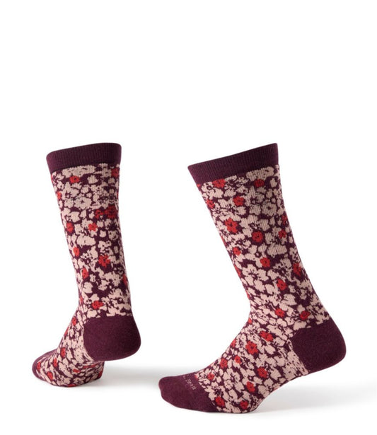 Women's Floral Full-Cushion Hiking Socks, Crew - US 4438