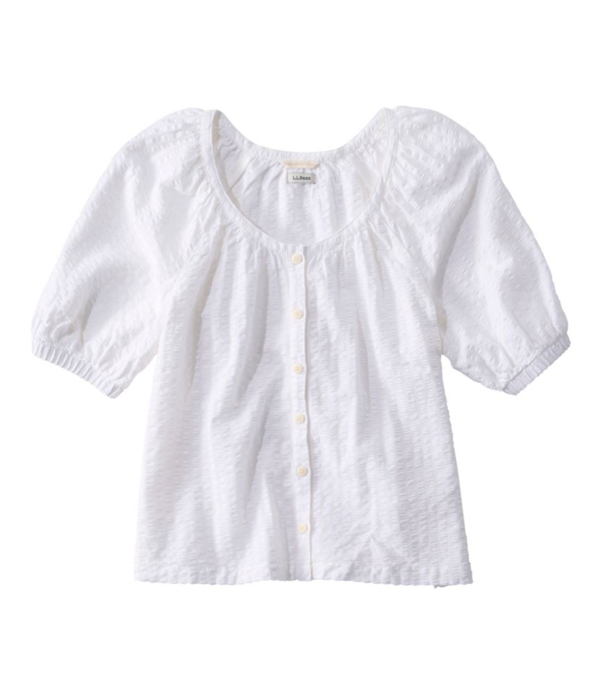 Women's Bean's Seacoast Seersucker Scoopneck Shirt - US 5170