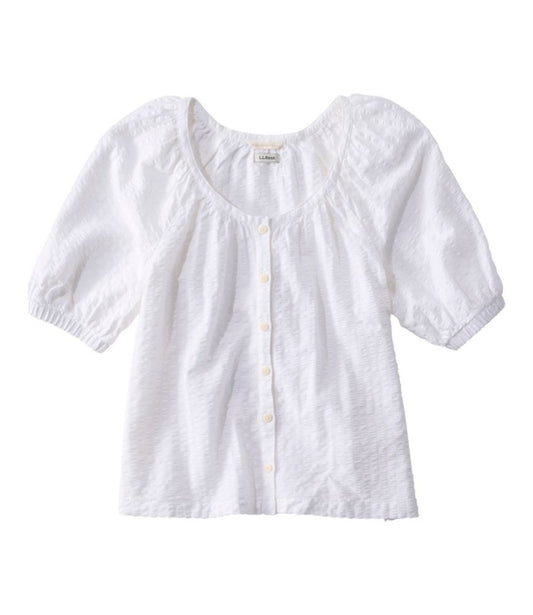 Women's Bean's Seacoast Seersucker Scoopneck Shirt - US 5170