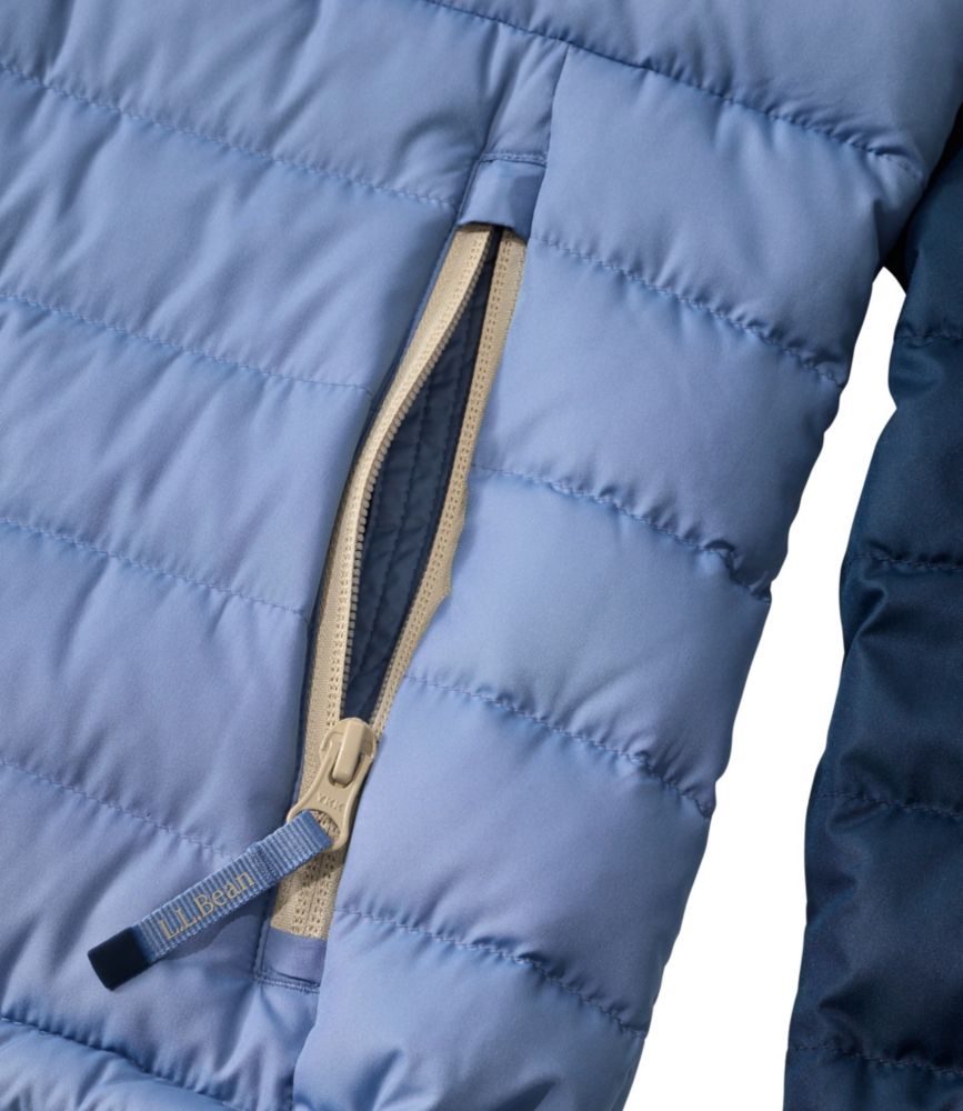 Women's Access Down Hooded Puffer, Colorblock - US 8823