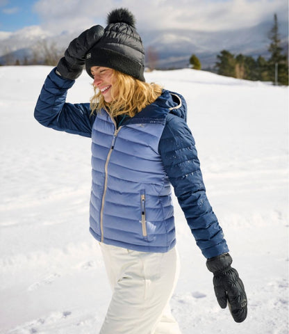 Women's Access Down Hooded Puffer, Colorblock - US 8823