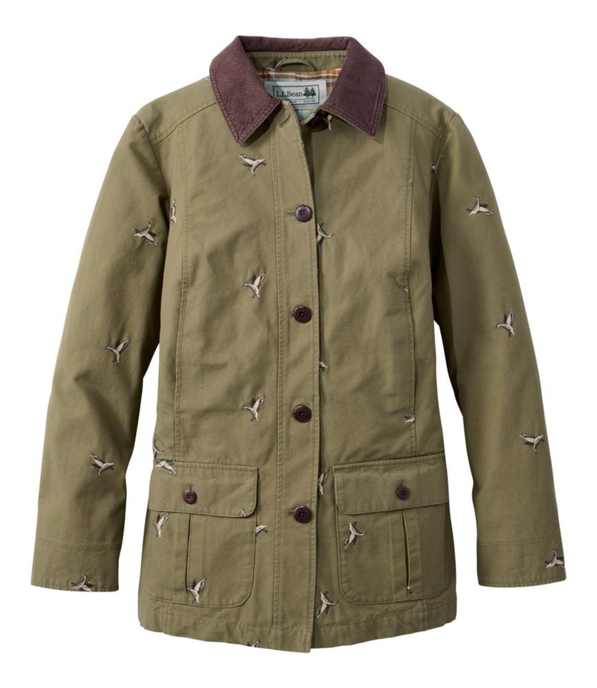 Women's Adirondack Barn Coat, Flannel-Lined Embroidery - US 4459