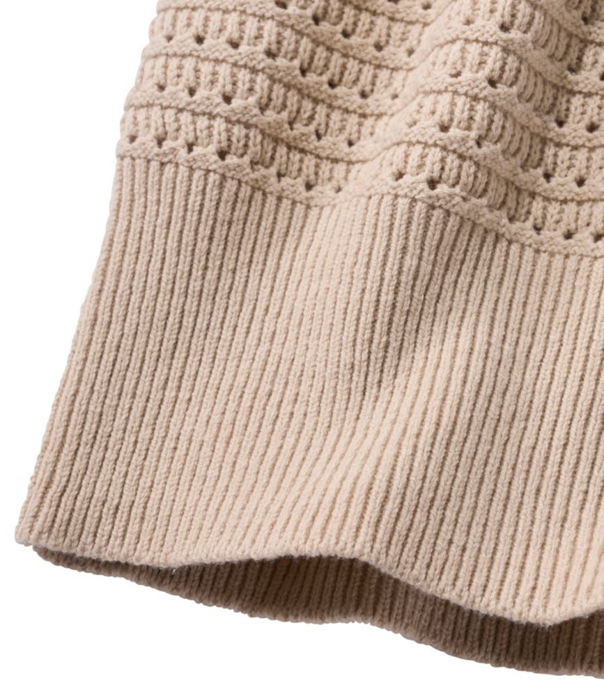 Women's Sunwashed Openwork Sweater, Short-Sleeve Henley - US 1992
