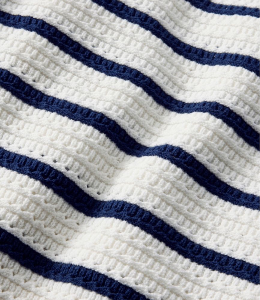 Women's Sunwashed Openwork Sweater, Crewneck Stripe - US 6257
