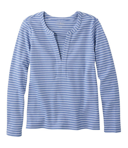 Women's L.L.Bean Tee, Long-Sleeve Splitneck Stripe - US 1584