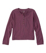 Women's Sunwashed Tee, Long-Sleeve Cropped Boxy Henley - US 3918