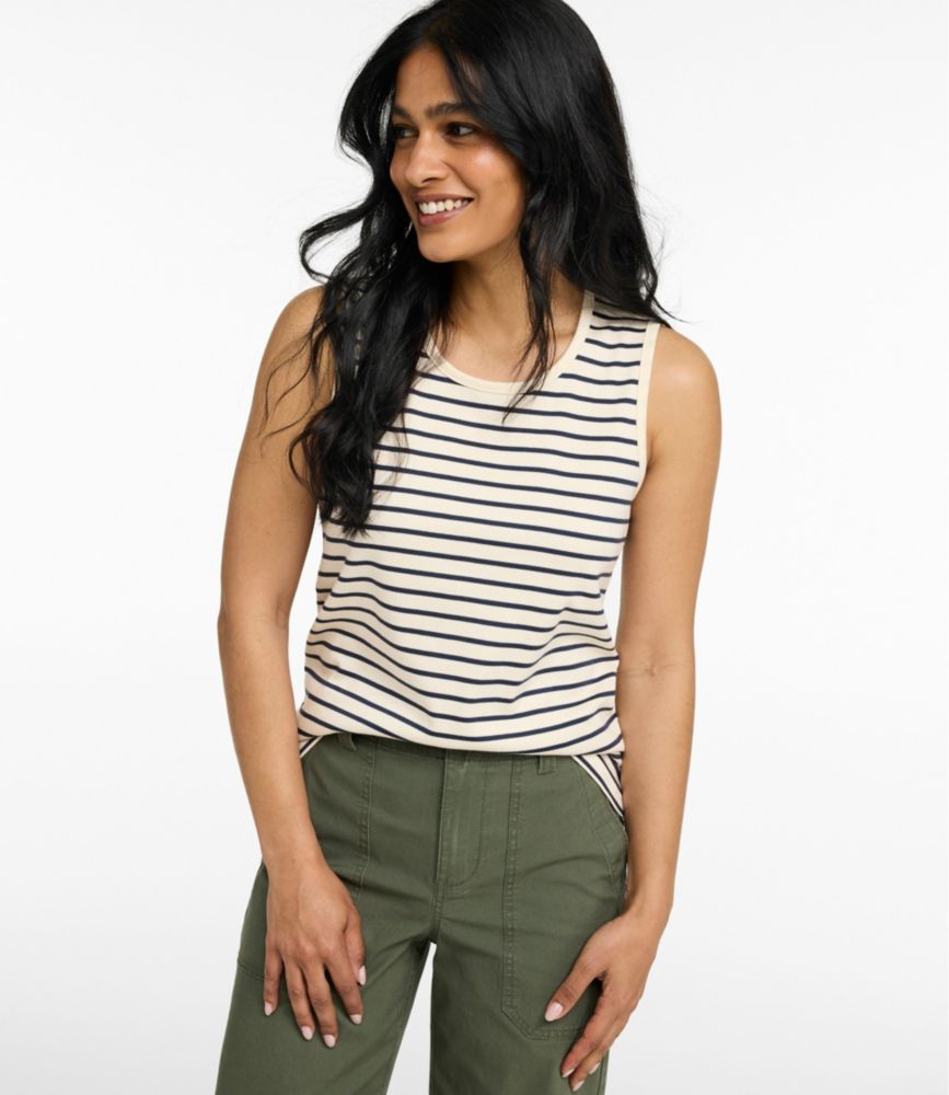 Women's Pima Cotton Tee, Shell Stripe - US 0221