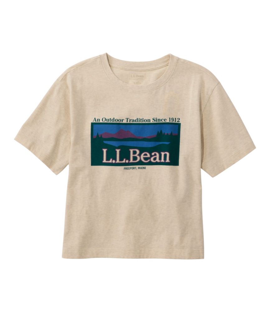 Women's Mountain Classic Tee, Short-Sleeve Cropped Boxy Crewneck Logo - US 1418