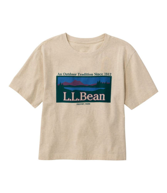 Women's Mountain Classic Tee, Short-Sleeve Cropped Boxy Crewneck Logo - US 1418