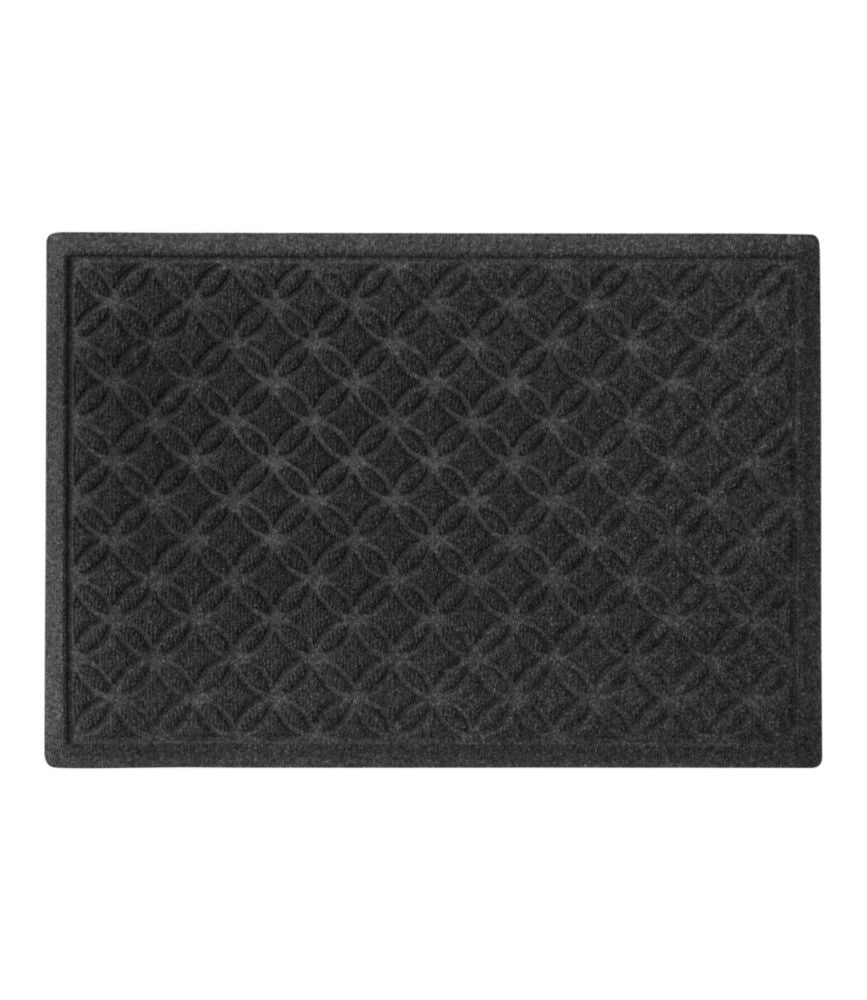 Heavyweight Recycled Waterhog Doormat, Geometric Rings - US 9405